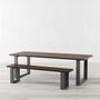 Holborn Grey U Shaped Stainless Steel Legs Dining Table, thumbnail 5 of 8