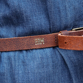Handmade Slim Leather Belt, 4 of 11
