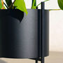 Black Round Metal Planter With Stand, thumbnail 3 of 4