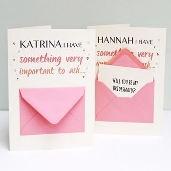 'Will You Be My Bridesmaid?' Secret Message Card, 3 of 4