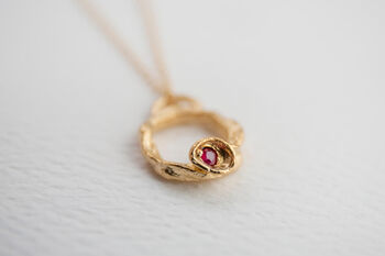 Real Ruby And Gold Vermeil Plated Eternity Necklace, 6 of 9