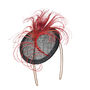 Petrol Black Feather Cocktail Hat 'Pippa', thumbnail 6 of 9