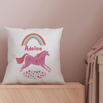 Personalised Rainbow Unicorn Cushion, 2 of 2