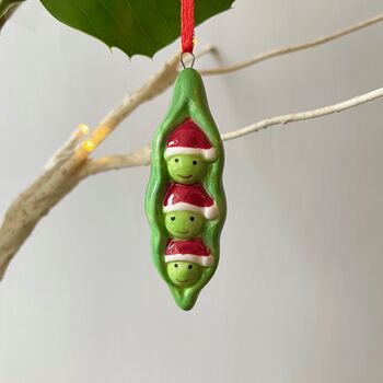 Ceramic Peas In A Pod Christmas Decoration, 6 of 7