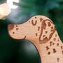Dalmatian Personalised Wooden Dog Xmas Decoration, thumbnail 8 of 9