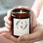 Wife Anniversary Gift Initials Botanical Candle, thumbnail 1 of 11