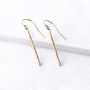 Hammered Bar Earrings, In Gold Fill And Silver, thumbnail 2 of 3
