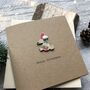 Personalised Wooden Mouse Happy Christmas Card, thumbnail 2 of 3