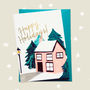 Snowy Cottage Illustrated Christmas Card, thumbnail 3 of 5