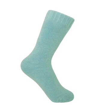 Ribbed Cuff Women's Bed Socks – Blue, 2 of 3