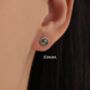5mm Natural Moss Agate 16 G Flat Back Earrings In Sterling Silver, thumbnail 1 of 11
