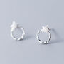 Sterling Silver Heart Or Star Circle Stud Earrings, thumbnail 2 of 5