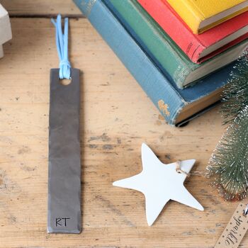 Personalised Metal Bookmark Christmas Initials Gift, 4 of 7