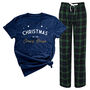 Family Matching Christmas Pyjamas Green And Navy Check, thumbnail 1 of 6