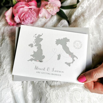 Personalised Map Location Postcard Wedding Invitation, 2 of 4