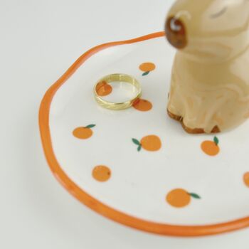 Personalised Capybara And Oranges Trinket Dish, 3 of 5