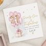 Personalised Niece 21st Birthday Card Pink Balloons, thumbnail 1 of 7