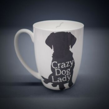 Crazy Dog Lady Bone China Mug Free Personalisation, 2 of 4