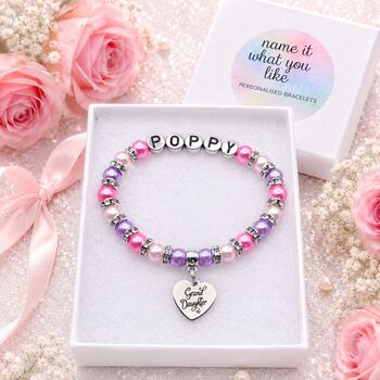 Great Granddaughter Gift Personalised Bracelet Birthday Gift Keepsake From Grandparents, 2 of 12