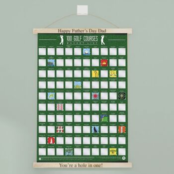 Personalised Framed Scratch Off 100 Golf Courses, 2 of 6