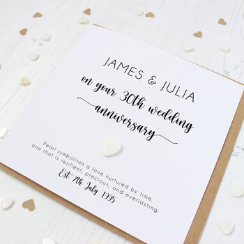 30th Pearl Anniversary Card For Husband Or Wife, 6 of 6