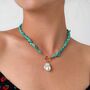 Boho Pearl And Turquoise Beaded Necklace Gift, thumbnail 1 of 7