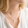 Mother Of Pearl Initial Birthstone Statement Necklace, thumbnail 3 of 11