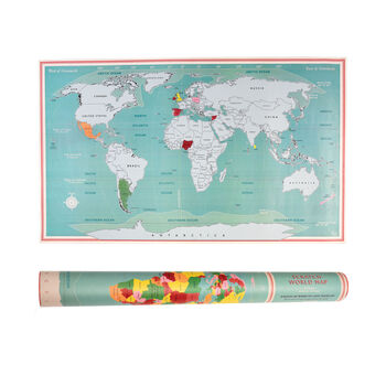 Large Scratch World Map Print 87x52cm, 5 of 5