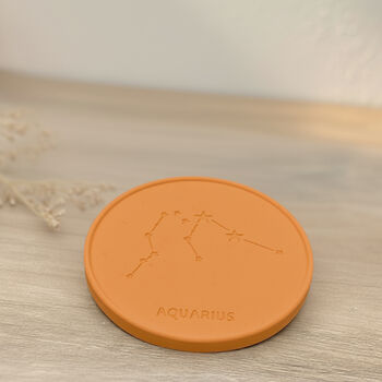 Aquarius Star Sign Christmas Gift Zodiac Coaster, 5 of 11