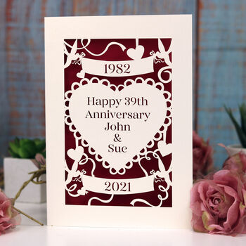 Personalised Laser Cut Anniversary Card, 10 of 11