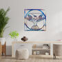 Geometric Hummingbird Metal Art In Frame Modern Decor, thumbnail 4 of 11