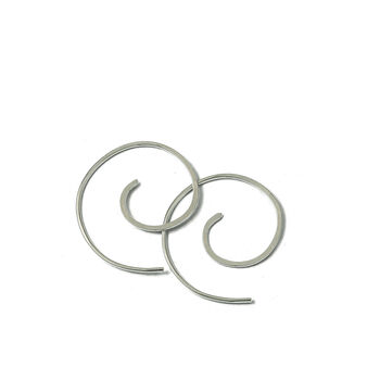 Spiral Hoop Earrings In Sterling Silver, 4 of 6