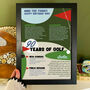 Nine Tee Years Of Golf 90th Birthday Gift Personalised Print For Golfers, thumbnail 2 of 4