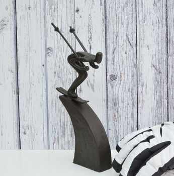 Metal Skier Sculpture, 2 of 4