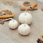 Natural White Pumpkin Candle Set Of Three Autumn Decor, thumbnail 9 of 10