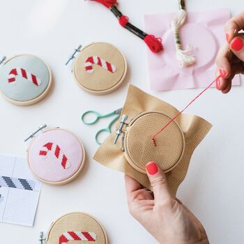 Candy Cane Cross Stitch Kit, 3 of 5