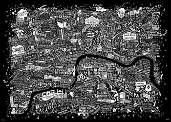 Typographic London Film Map Print, 2 of 6