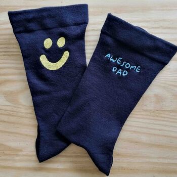 Awesome Dad Fun Soft Bamboo Socks Father's Day Gift, 3 of 7