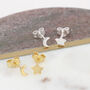 18ct Gold Plated Or Silver Moon And Star Earrings, thumbnail 1 of 6