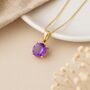 Personalised 9ct Gold Amethyst Necklace February Birthstone, thumbnail 4 of 11
