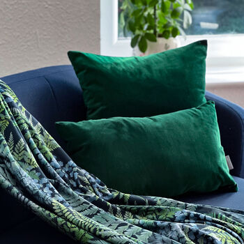 Luxury Super Soft Velvet Cushion Emerald Green, 3 of 3