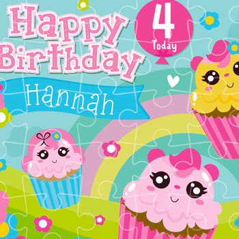 Personalised Birthday Cupcake Jigsaw Puzzle, 3 of 10