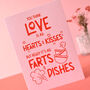 Real Love 'Farts And Dishes' Funny Valentines Card, thumbnail 6 of 7