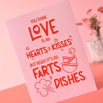Real Love 'Farts And Dishes' Funny Valentines Card, 6 of 7