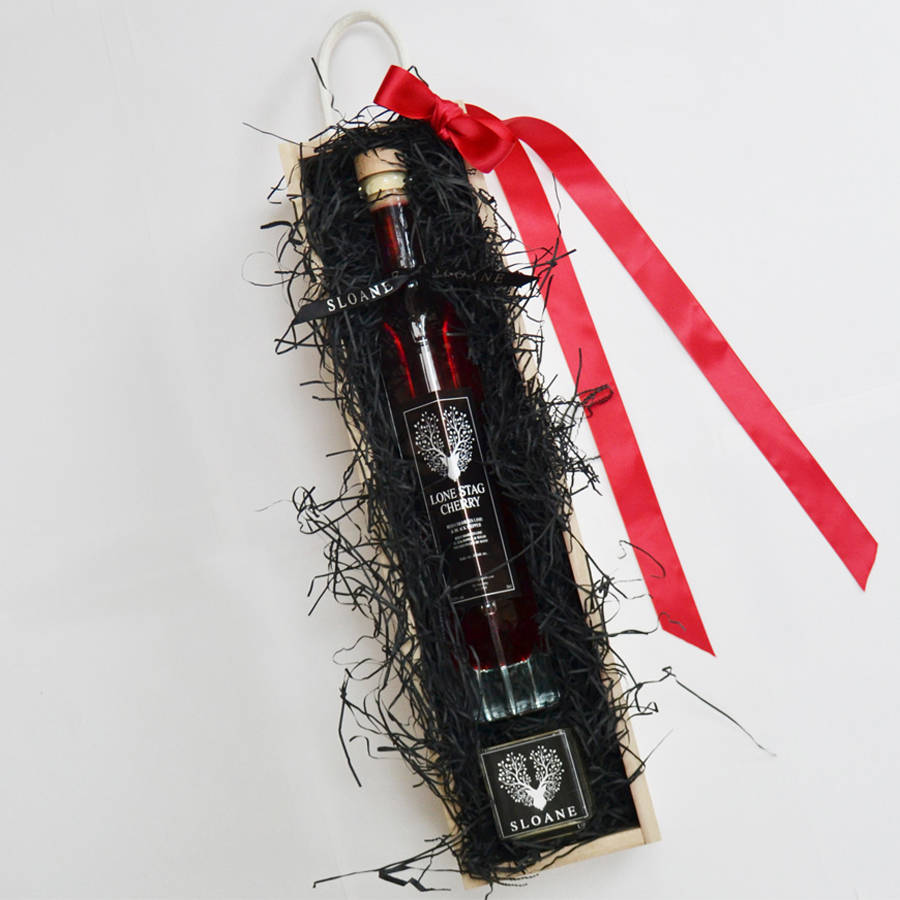 cherry infused gin and candle gift set by sloane home