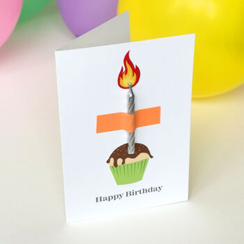 Personalised Happy Birthday Cupcake And Candle Card, 2 of 4