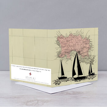 Sailing Over Map Of Jersey Card, 2 of 3
