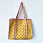 Beach Tote Bag Quilted Cotton Yellow, thumbnail 1 of 5