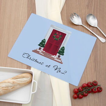 Personalised Festive Door Glass Chopping Board, 4 of 5