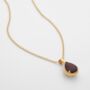 Garnet 18k Gold Plated Pear Drop Necklace, thumbnail 5 of 5